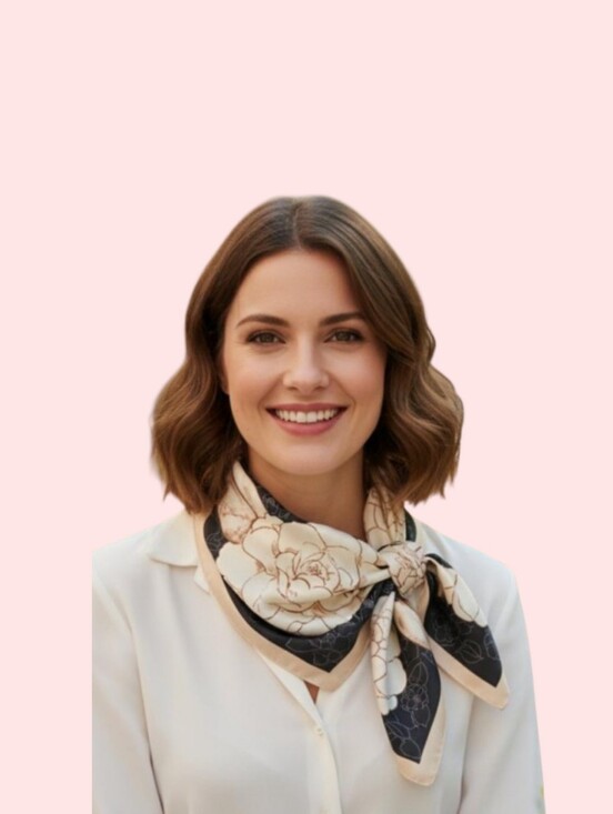 Styline Accessories - Blossom Black Satin Scarf